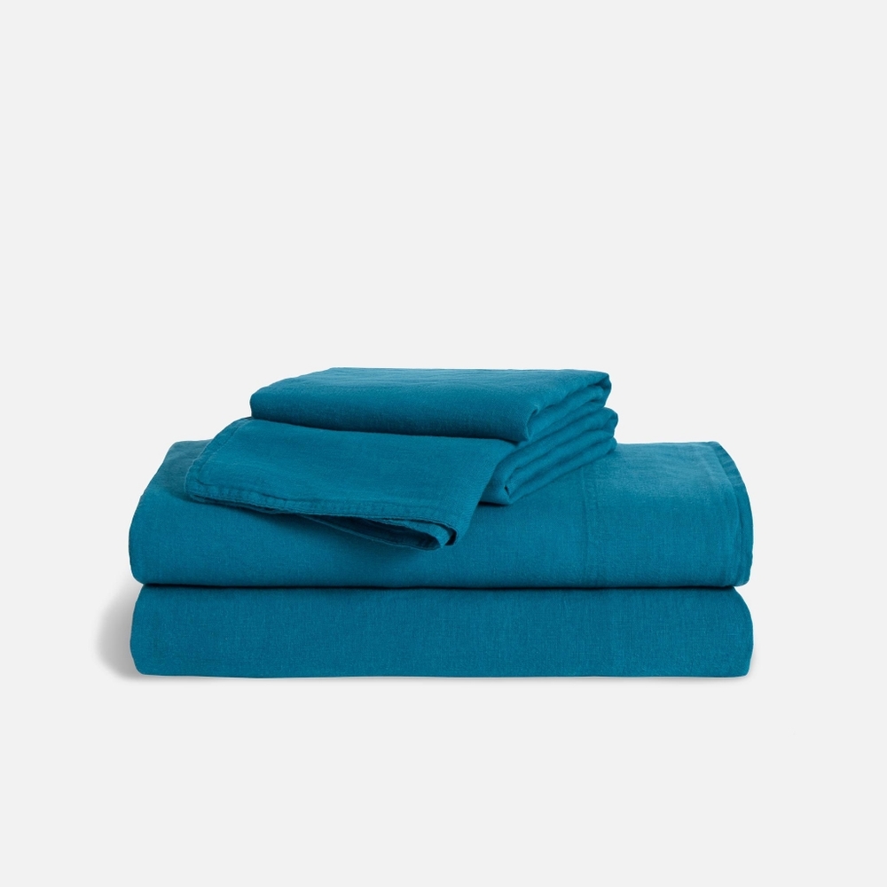 Brooklinen Ink Blue Fitted and Flat sheet -  King